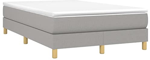 vidaXL Boxspringbett mit Matratze Hellgrau 120x190 cm Stoff