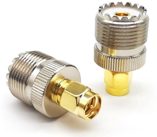 Ahoaepy 2pcs SO239 to SMA CB Radio Antenna Coax Adapter, PL259 UHF Female to SMA Male Coax Connector Adapter for Ham Radio Antenna, WiFi Radios