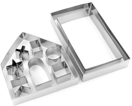 Cookie Cutter Edelstahl Lebkuchenhaus Keksformen DIY Biscuit Backwerkzeuge 10pcs Kuchenform Form