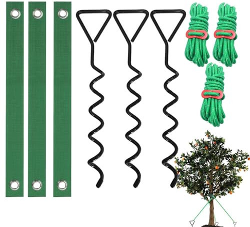 Starkes Holzstäbchen Kit - Baumstütze, junge Begradigung Set | Unterstützt junge Bäume gegen schlechtes Wetter, Baumstöcke und Unterstützung für junge Bäume, Anti-starker Wind, 40 x 3,8 x 1,3 cm