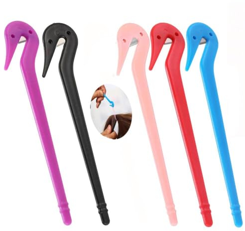 5pcs Hairband Removal Tool, Plastic Hair Tie Cutter Elastic Hairband Cutter Ponytail Remover Tool Hair Tie Remover for All Hair Type