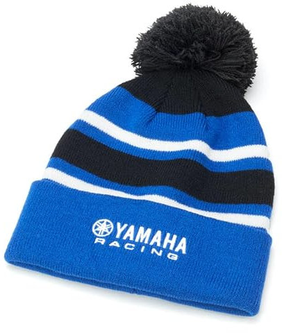 Yamaha Racing Mütze Haube Beanie Paddock Blue Pommel für Kinder MY24