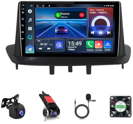 Android 12 9 Pollici Touchscreen Stereo Auto Bluetooth Auto Radio Stereo Per Renault Megane 3 2008-2014 Con Bluetooth FM Radio Comando Del Volante WiFi Bluetooth AHD Retrocamera(T1 1+32G)