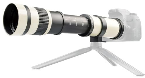 Objektiv mit manueller Fokussierung, weiß, 420–800 mm Blende, F 8,316, vollständig manuell fokussierendes Teleskop-Zoom-Teleobjektiv für EF S-Mount-Kamera, Wildtierkonzerte,