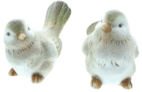 FRANK FLECHTWAREN Vogel Piepmatz, 2er Set, Terracotta Maße: Höhe 10 cm, 12 cm