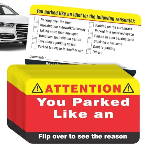 Lustige Parktickets, Sie sind keine Parkkarten – Packung mit 100 Schildern – Lernen Sie zu parken – Lernkarten zum Parken 3,5 x 2,01 Zoll, schlechtes Parken