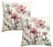 Artoid Mode Lila Wilde Blumen Geometrische Muster Frühling Kissenbezüge 2er Set, 45x45 cm Sommer Saisonnal Zierkissenbezug Couch Wohnzimmer Deko