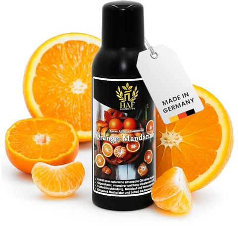 HAF Saunaaufguss Orange Mandarine 250 ml - Sauna Aufgussmittel mit natürlichen ätherischen Ölen - Saunaduft ohne künstliche Zusätze - Saunaöl als Konzentrat für intensiven & langhaltenden Duft