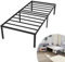 YRHome Modern Bettrahmen Metallbett 90x200 cm Plattformbett aus Metall robusten Stahllatten Einzelbett Schwarz Höhe 41.5 cm Stauraum unter dem Bett für Schlafzimmer Gästezimmer