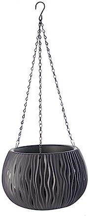 BESPORTBLE Maceta Planta jardineras de jardín con Camas elevadas Percha Cesta Colgante cestas Colgantes macetero para Colgar en el Techo Jardinera Colgante de Techo el plastico Dark Grey