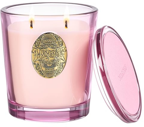 M&SENSE Groß Duftkerze Salzwasser Rose,560g Duftkerzen im Glas Natürliche Soja-Kerze,110 Stunden Brenndauer,Kerzengeschenke für Frauen & Männer,Geschenk Kerze