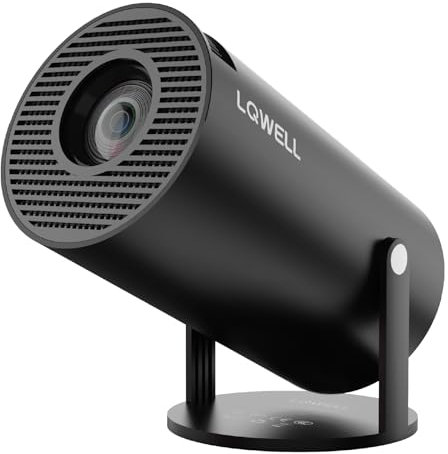 LQWELL Mini proiettore HY300 PRO, supporto 4K 1080P, con Android 11, WiFi 6, Bluetooth 5.0, supporta Airplay e Miracast, portatile per casa e all'aperto, per Android/iPhone/PC/Mac/Switch