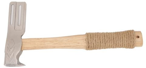 Xiuganpo Magnet Roofing Hatchet, Multifunctional Magnetic Hammer with Hemp Rope Anti Slip Wood Handle, Utility Knife and Nail Claw Efficient Roofing Tools