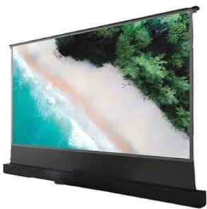 DTYBJN portable projector screen Max 150 Inch ALR Projector Screen Motorized Floor Self-Rising 16:9 Projection Screen For 4K Short Throw Laser Projector screen(150 White housing)