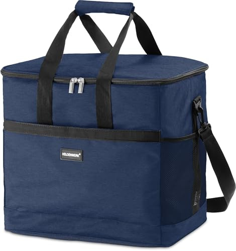HELDENWERK® Kühltasche groß faltbar bis zu 12h Kühlleistung auslaufsicher | Kühlbox wasserdicht, Lebensmittelecht, Robuste Unterseite, 7 Fächer, Mit Flaschenöffner, Verstärkter Boden, 4-fach Isolierung