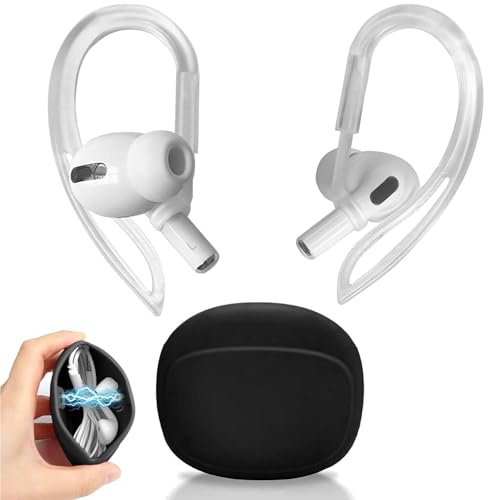 TEOZBLU 1 Par Ganchos para la Oreja (Transparente) | Anti-Pérdida para AirPods Pro | Compatible Apple | Silicona