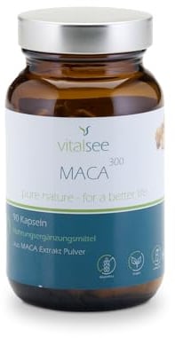 Vitalsee MACA 300 Extrakt – 90 vegane Kapseln – 4:1 Wurzelextrakt – hochkonzentriert – glutenfrei, laktosefrei, ohne Zusätze – im Glas