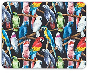 Destination Vinyl Ltd Funky Parrots Mouse Mat Pad - Parrot Tropical Birds Bird Gift PC Computer #8445