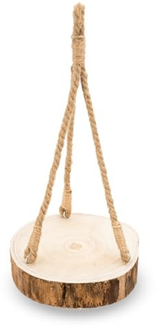 NaDeco Baumscheibe Hänge Tablett Ø ca. 25cm, Länge ca. 60cm | Baumscheibenhänger | Holzscheibe zum Hängen | Holzscheibe zum Hängen | Deko Hänger | Hängetablett