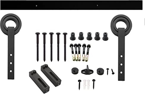 INTERSTEEL - Beschlagset für Schiebetür Modern Mattschwarz - Laufschiene Schiebetürbeschlag, Schiebetürsystem für Schiebetüren, Innentüren und Wandschränke - 200 cm - Modular ausbaufähig/Erweiterbar