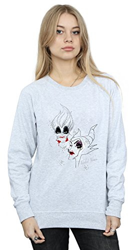 Disney Women's Villains Wicked Women Sweatshirt Heather Grey X-Large
