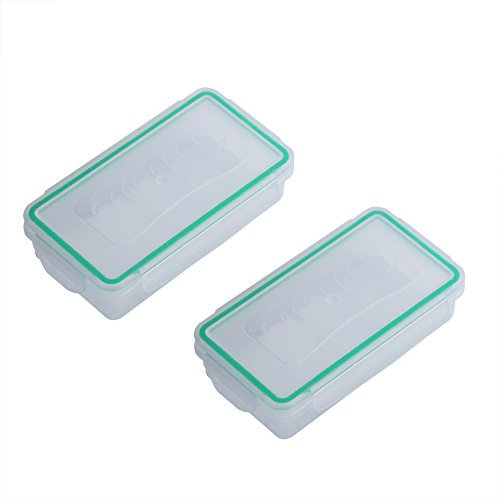 Zerone 2 Pcs 18650 Battery Holder, Waterproof Plastic Hard Battery Storage Boxes Holder Case Protector Cover Box Container