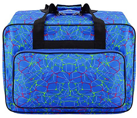 KKPW Bolsa de Lona Impermeable para máquina de Coser de Gran Capacidad, Almacenamiento Acolchado portátil con Bolsillos y asa, para Viaje