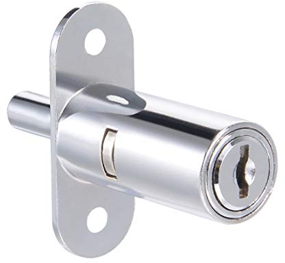 sourcing map Cajón Escritorio Armario Guardaropa Empuje Émbolo Bloqueo, 3/4 Cilindro Diámetro 1-1/2 Cilindro Longitud, Zinc Aleación Cromado Acabado, Llaves Iguales