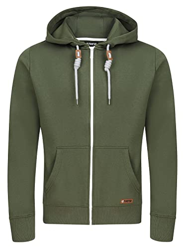 riverso Sweatjacke Herren mit Kapuze Reißverschluss Regular Fit RIVThilo Kapuzenjacke Grün L, Größe:L, Farbe:Ivy Green