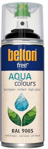 belton free Wasserlack RAL 9005 tiefschwarz, hochglänzend, 400 ml - Geruchsneutral