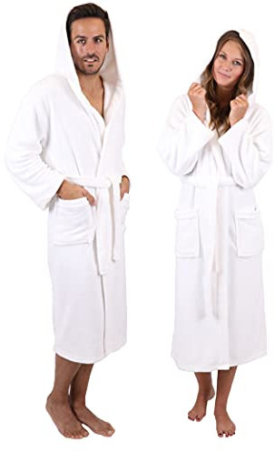 Betz Peignoirs microfibre hommes et femmes - Peignoir de sauna - Peignoir long - Peignoir de sauna avec capuche - STOCKHOLM - Taille S-M blanc