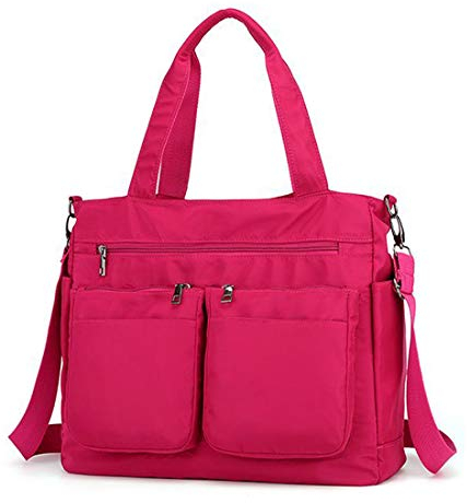 AIRUI Umhängetasche für Damen, Handtasche Aktentasche Schultertasche Wasserdichte, 15,6 Zoll Business Arbeitstasche Laptoptasche für Notebook - Magenta