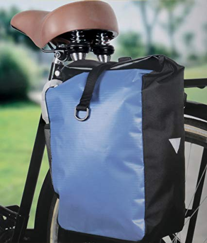 Bubble-Store Fahrradtasche für Gepäckträger, mit extra Fach, reflektierendes Stoffdreieck an der Seite, umrüstbar zur Schultertasche, wasserfest, lieferbar in 3 Farben (Blau)