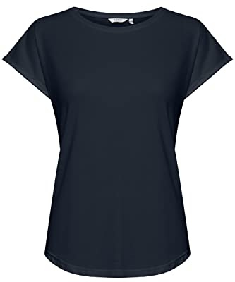 b.young BYPamila Damen T-Shirt Kurzarm Basic Shirt Rundhalsausschnitt Kurze Ärmel mit Stretch Regular Fit, Größe:XL, Farbe:Copenhagen Night (80466)
