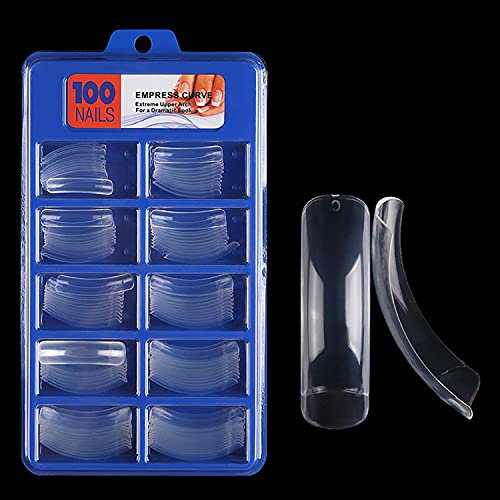 Extra Long Straight Square Tips Extra Long C Curve Half Cover Nail Tips for Acrylic Nails with Box