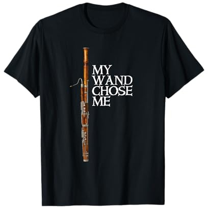 My Wand Chose Me Bassoon Player T shirt Funny Fagotto Humor Maglietta
