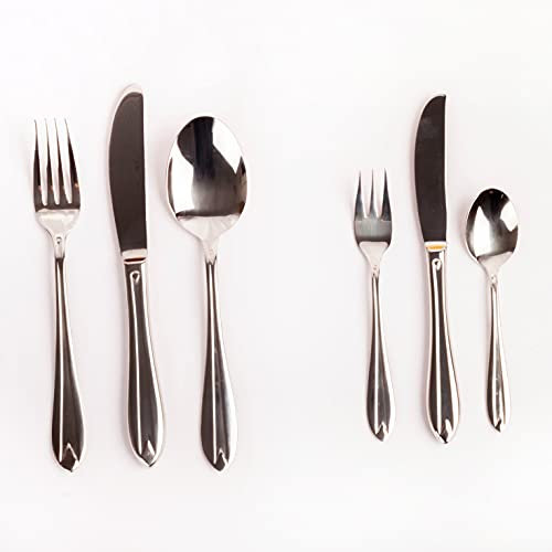 Juego de cubiertos en acero inoxidable (36 piezas) Amsterdam, 6 cucharas, 6 tenedores, 6 cuchillos, 6 cucharas de postre, 6 tenedores de postre, 6 cuchillos de postre