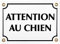 Sosenco Plaque emaillée Attention au Chien 12x17 cm - Pancarte Attention au Chien - Plaque Alarme - Propriété Privée - Panneau Signalétique Chien - Blanc