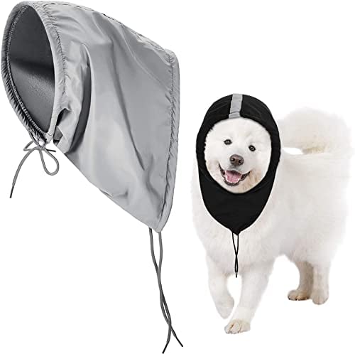 2 Stücke wasserdichte Hunde Snood Hund Hals und Ohren Warmer Reflektierende Hunde Hals Ohr Schal Hunde Snood Stirnband Hund Schrott Snood Winter Hunde Hals Kopfbedeckung (Groß)