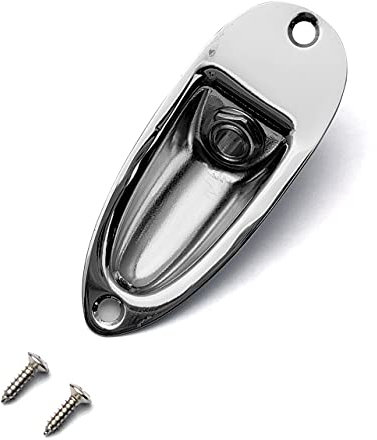 SAPHUE Guitar Input Jack Socket Plate Output Loaded Boat Style 1/4 Inch with Screws for Fender Stratocaster Strat St Mono Electric Guitar for Electric Guitar Replacement Parts（Chrome）