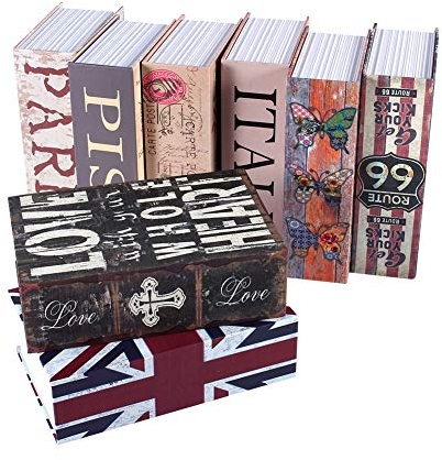 Cajas de Sguridad en Forma de Libro, Caja Fuerte Caja de Caudales Escondida con Forma de Diccionario con 2 Llaves, Caja de Efectivo para Guardar Dinero Joyas Monedas Relojes Pasaportes (Italian)