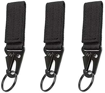 LuoQiuFa Mosquetón táctico de nailon con hebilla de 3 piezas, hebilla de llave Molle, adecuado para deportes al aire libre (color negro)