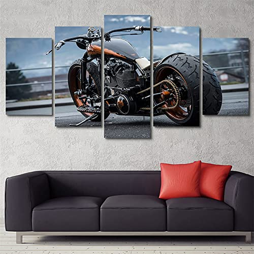 SHUIYAZI DIY 5D Diamant Painting Bilder Kit für Erwachsene Kinder Full Diamond Painting Groß Stickerei Kreuzstich Strass Diamant Malerei Kunst Handwerk für Hauptwanddekor(Motorrad)-Round Drill,Size3