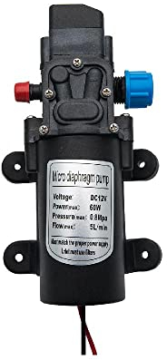 Riloer 12V 60W 5L/min Pompe à eau électrique auto-amorçante avec interrupteur d'arrêt automatique pour camping caravane bateau poisson RV jardin alimentation domestique