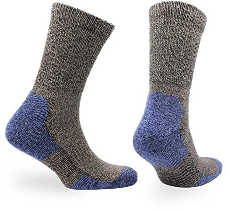 NORFOLK SOCKS Wool & Bamboo Blend, Non-Restrictive Cushioned Hiking & Walking Socks for Swollen Legs, Feet, Ankles, Crew Length, Men & Women, 1 Pair Pack