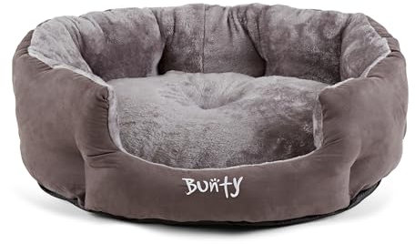 Bunty Polar Dog Bed & Cat Bed, XL | Cosy Fluffy Fleece Calming Dog Bed | High Wall Snuggle Anti Anxiety | Washable Bed & Cushion for Puppy, Small to Large Pets - Grey