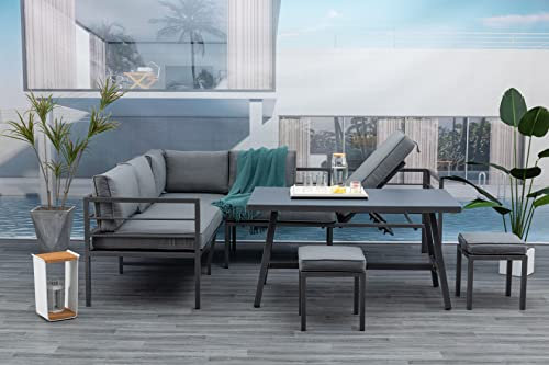 Gardissimo Hohe 3 in 1 Aluminium Dining Lounge Lima, flexibel einsetzbar, rechts und Links