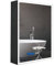 LED Schwarzer Badspiegelschrank Badezimmer Spiegelschrank Antibeschlag + Beleuchtung Lichtspiegelschrank + Zeit und Temperatur + Aluminium Rahmenwerk 50x65cm