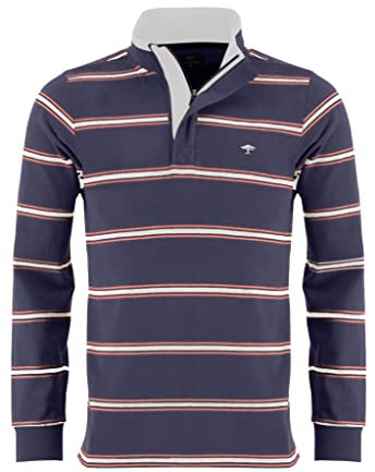 FYNCH-HATTON Sweat Rugby 12131717 - Gestreiftes Rugby-Shirt Navy 3XL