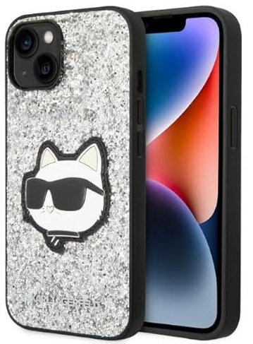 KARL LAGERFELD KLHCP14SG2CPS Hülle für iPhone 14 6,1 Silber hardcase Glitter Ch